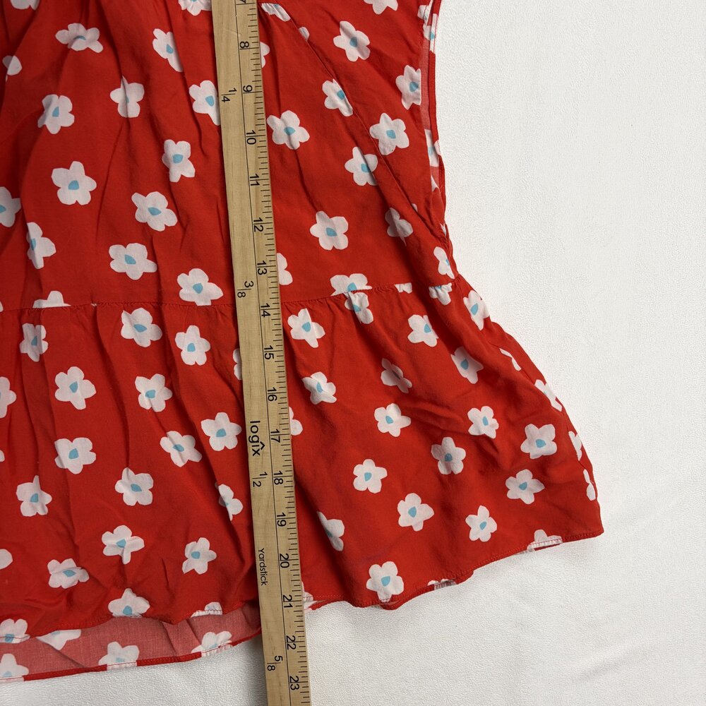 Crosby Red Floral‎ Tiered Babydoll Blouse Size M - Picture 11 of 11